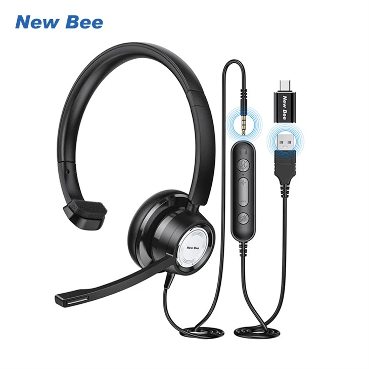Single Ear Wired Headset With Mic For Laptop